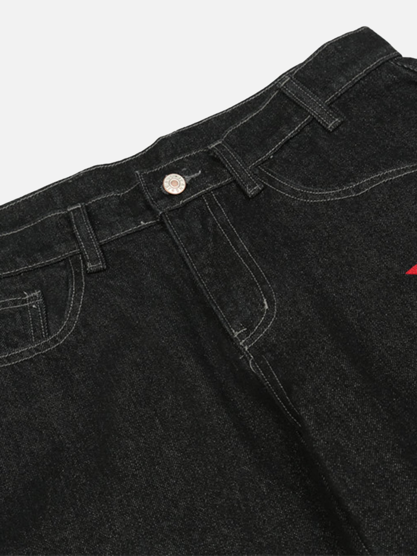 Jean Regular Embroidered Noir